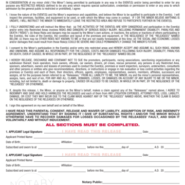 Minor Waiver Form